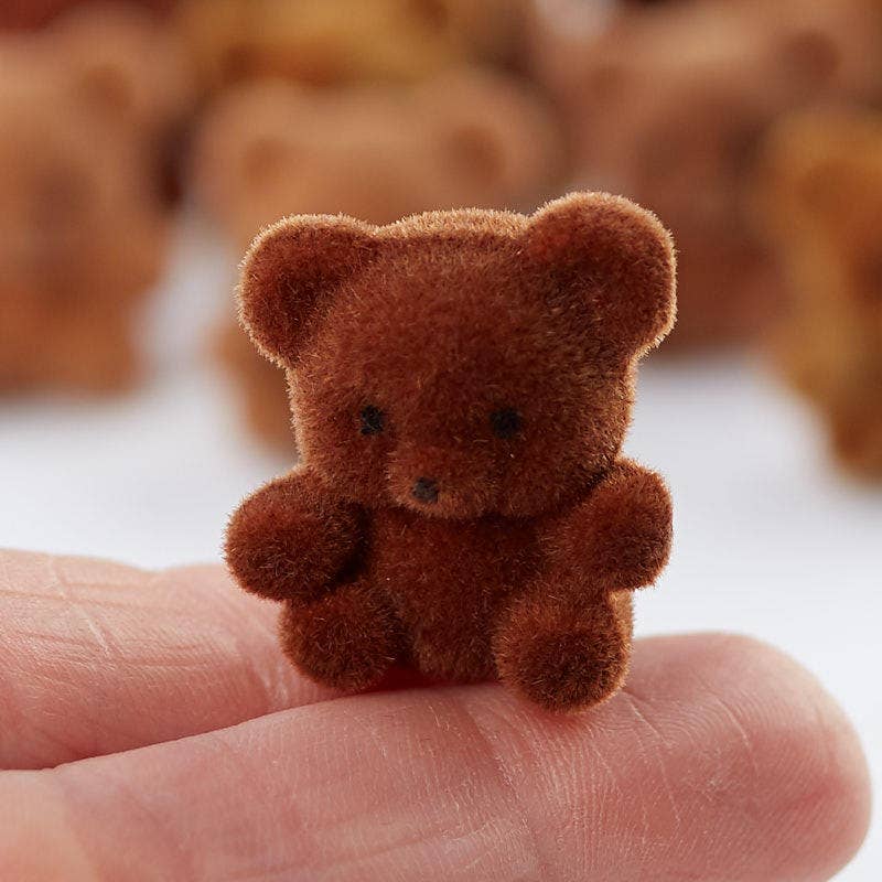 Factory Direct Craft - Wholesale Decorative Tabletop Object - 1" Miniature Brown Flocked Teddy Bears (Bag of 12)2