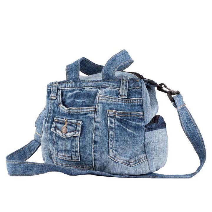 Benjamin International - Wholesale Tote Bag - Women's - Small Recycled Jean Bag With Handles