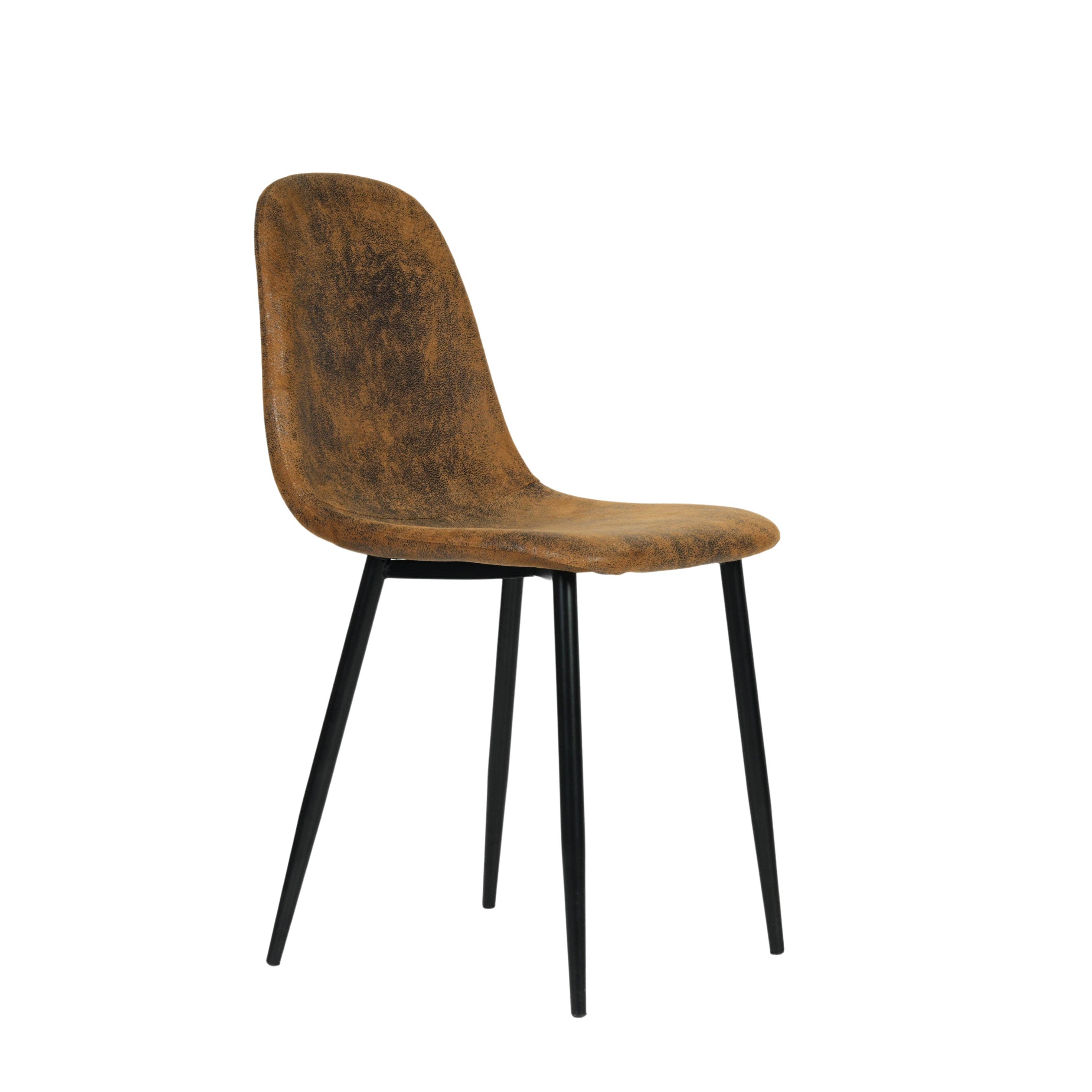 Urban Meuble – wholesale Stol – Set med 4 vintage skandinaviska matstolar i retro brunt mocka CHARLTON SUEDE BROWN31