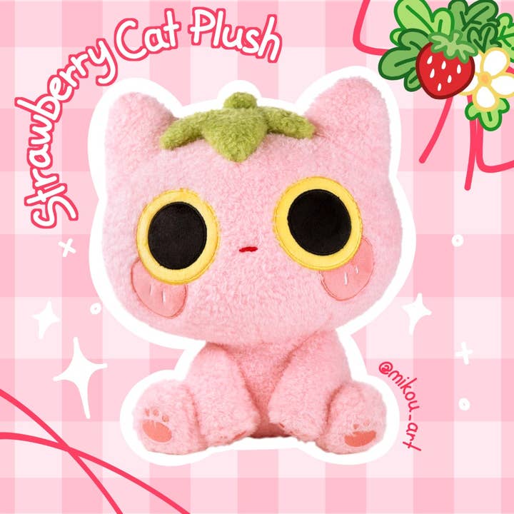 MikouArt - Wholesale Stuffed/Plush Toy - Kids & Baby - Strawmi – Strawberry Cat Plush Toy