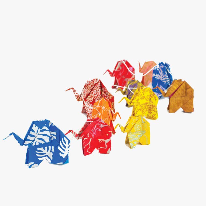 Origami Elephant Eco-Paper Garland for wholesale by dZi Handmade