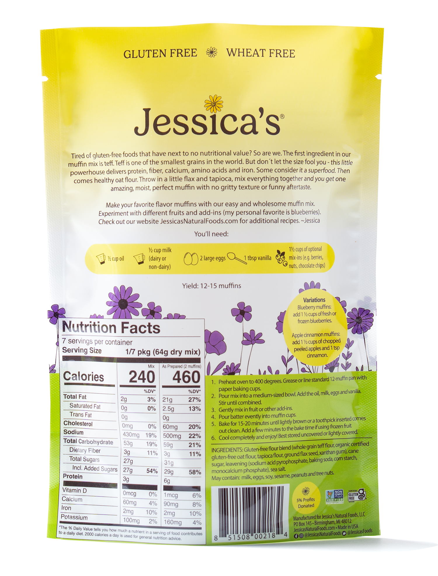 Jessica's Natural Foods - Wholesale Muffin Mix - GF Muffin Mix1