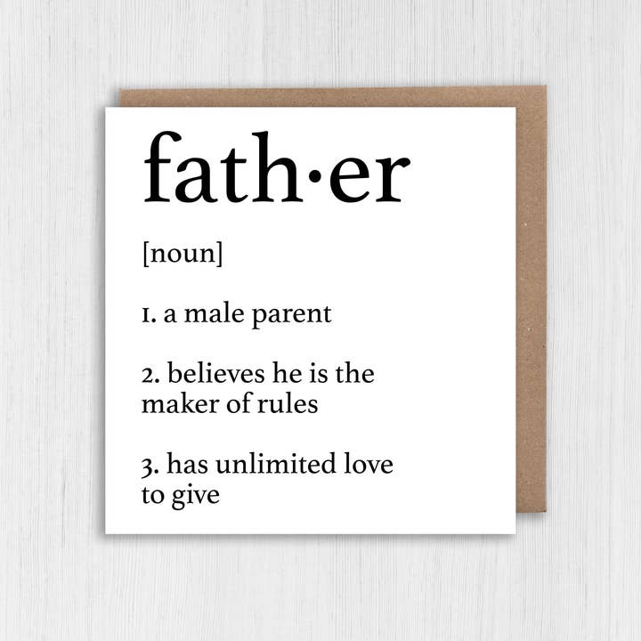 Prints With Personality - Wholesale Birthday Card - Dad birthday card: Dictionary definition of father/dad3