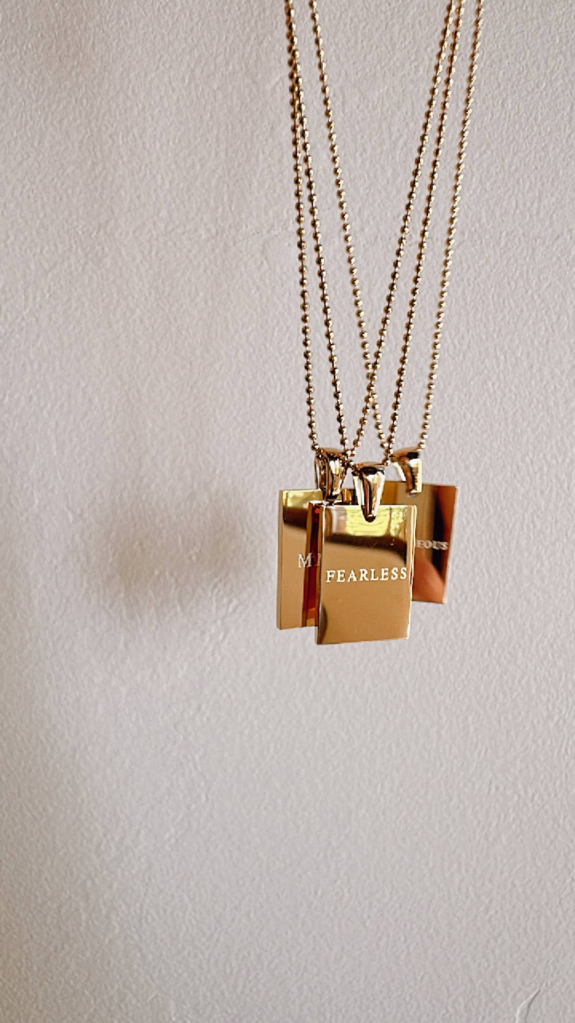 mila + stevie - Wholesale Pendant/Charm Necklace - "Fearless" Empowerment Necklace1