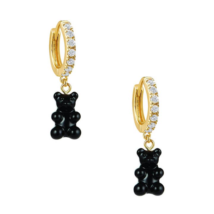 Crystal Gummy Earrings - Black for wholesale by Adriana Pappas Designs