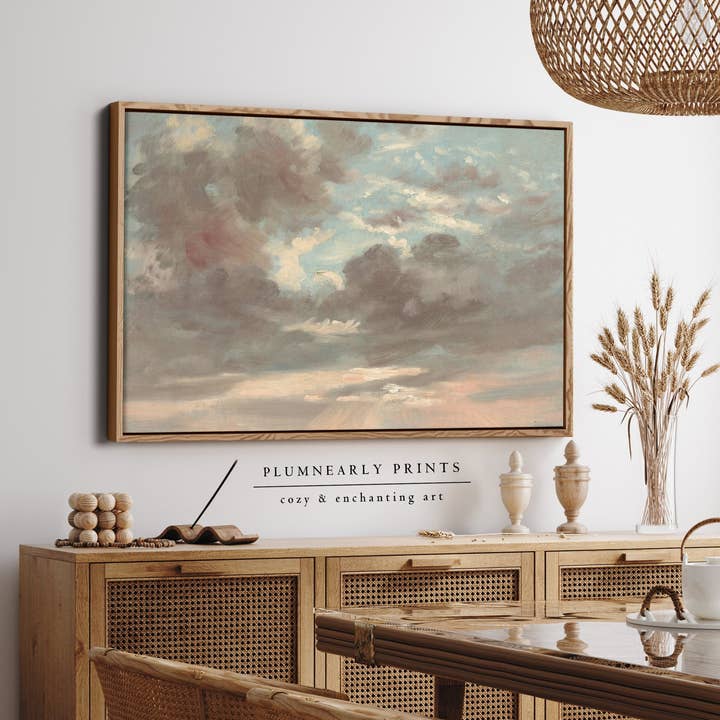 Cloud Landscape Vintage Oil Painting Framed Canvas Art 1 for wholesale by Plumnearly Prints