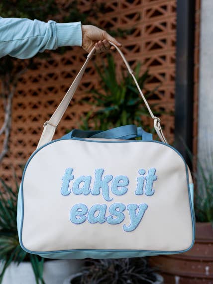 Duffle Bag - Take it Easy (Light Blue) for wholesale by Jadelynn Brooke