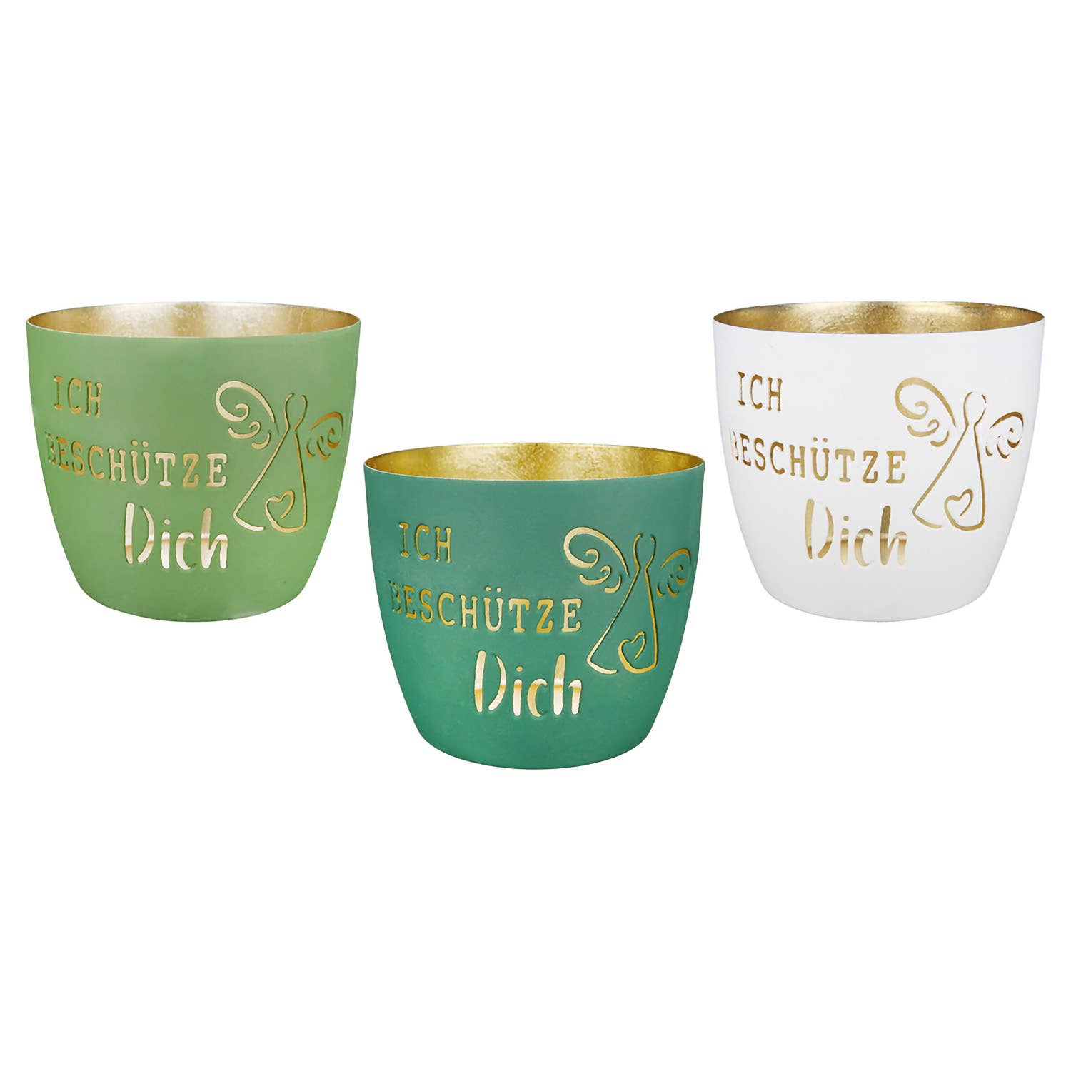 Gilde Handwerk Macrander GmbH & Co. KG – Suporte de vela por atacado – Lanterna 'Ich schütze Dich' 8,5 cm com 3 opções de cor0