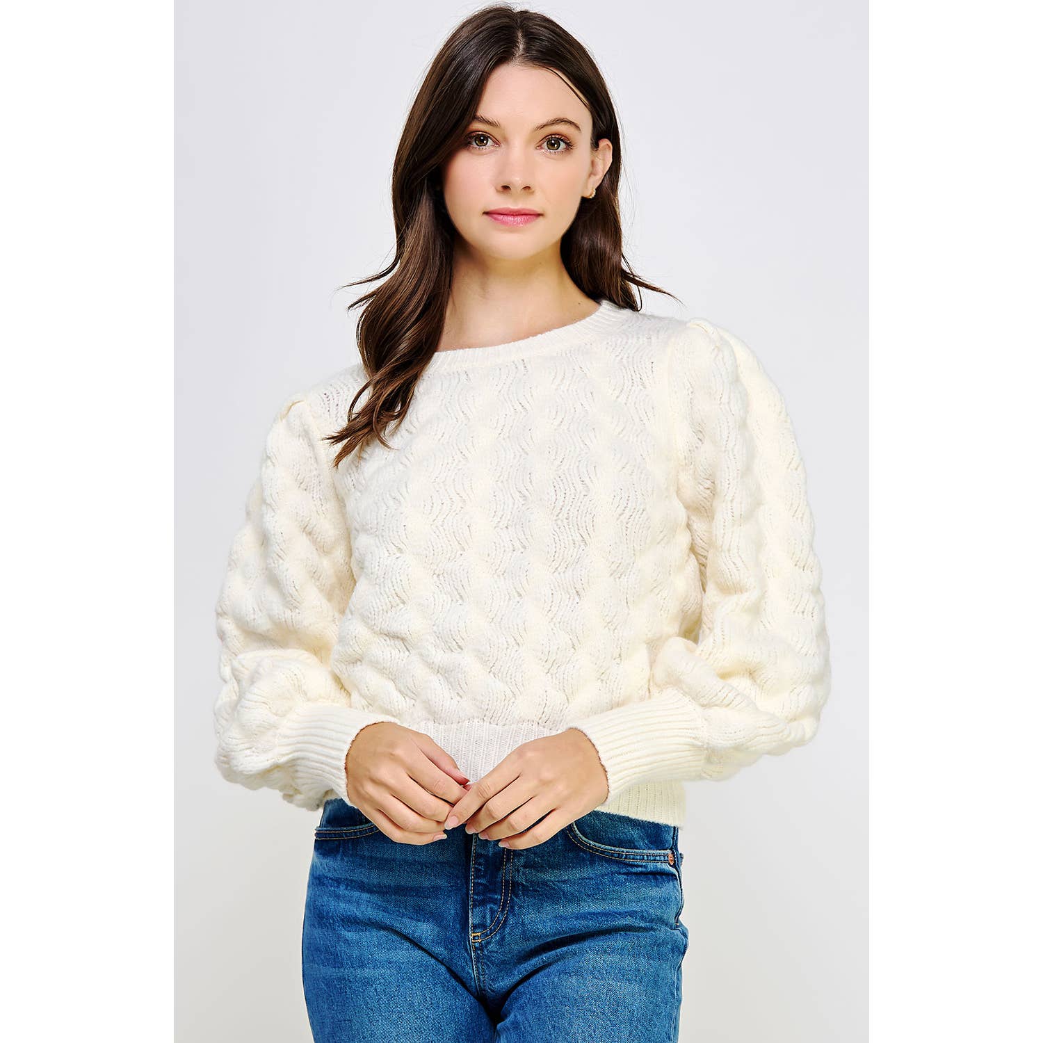 Strut & Bolt - Vendita all'ingrosso Maglione tricot - Donna - Maglione in maglia spessa a onde testurizzate11