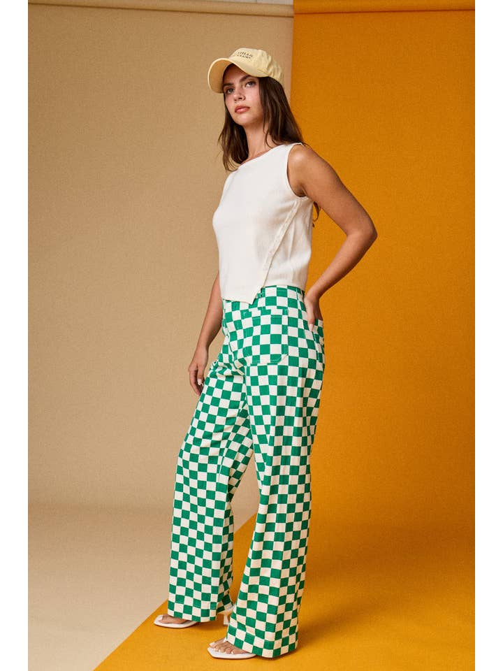 Papermoon - Wholesale Pants - Women's - PP16140-4 - Demi Checkered Bottoms w Elastic Band22