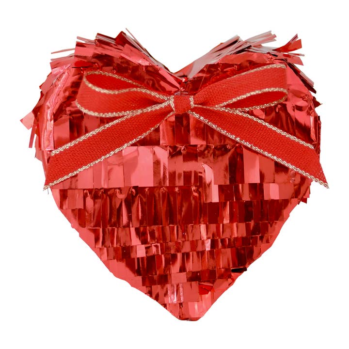 TOPS Malibu – wholesale Festgåva – Påfyllbar mini piñata på 10 cm med metallisk frans i form av hjärta3