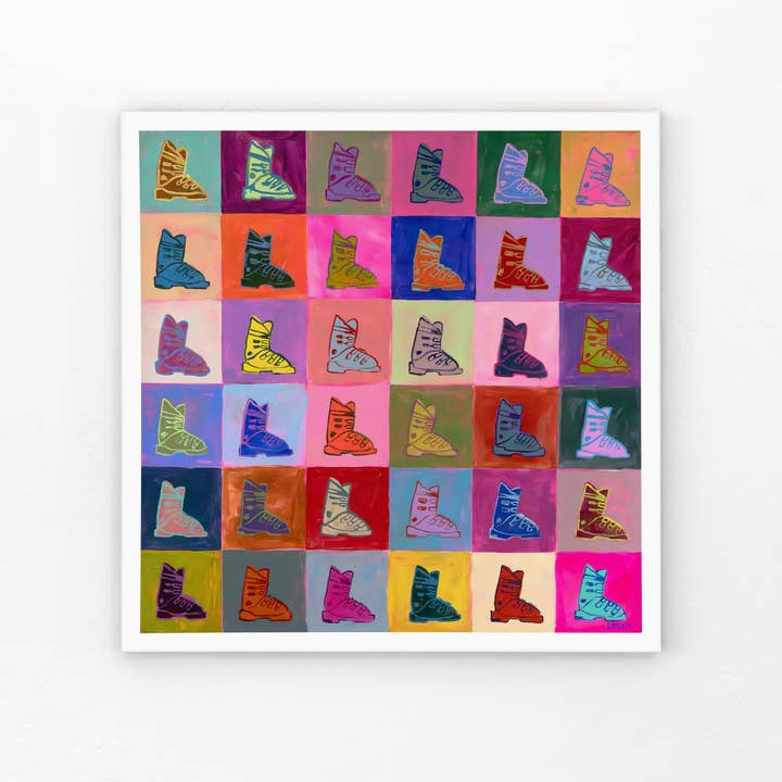 Emily Miquelon Art - Wholesale Art Print - Ski Boot Quilt Print1