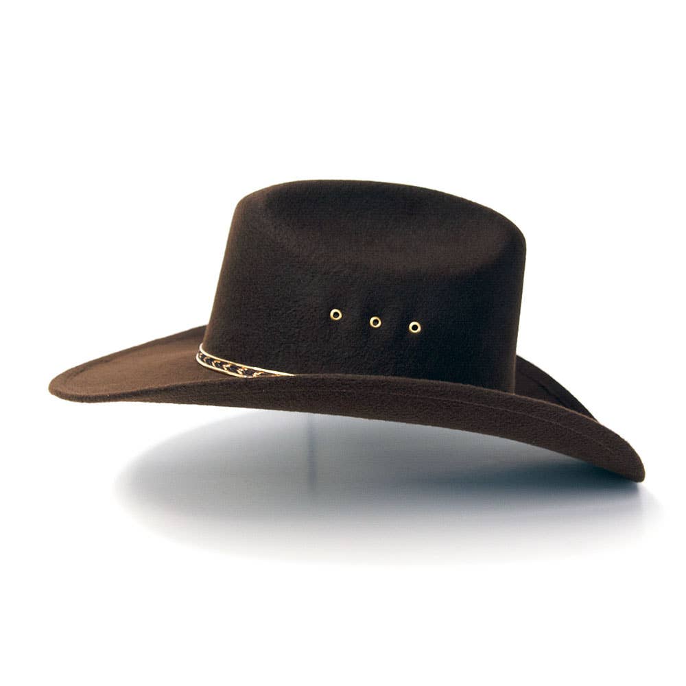 Western Express - Wholesale Cowboy Hat - Unisex - Brown Felt Finish Western Cattleman Hat5