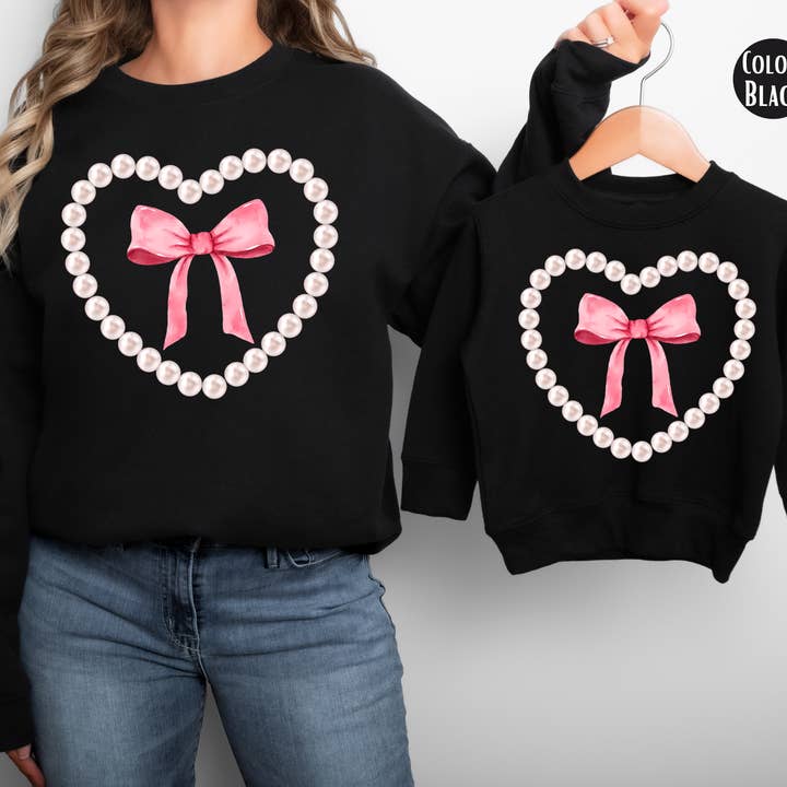 Sweatshirt Saint-Valentin Cœur de Perle, Maman et Moi Saint-Valentin pour la vente par The Shirt Company