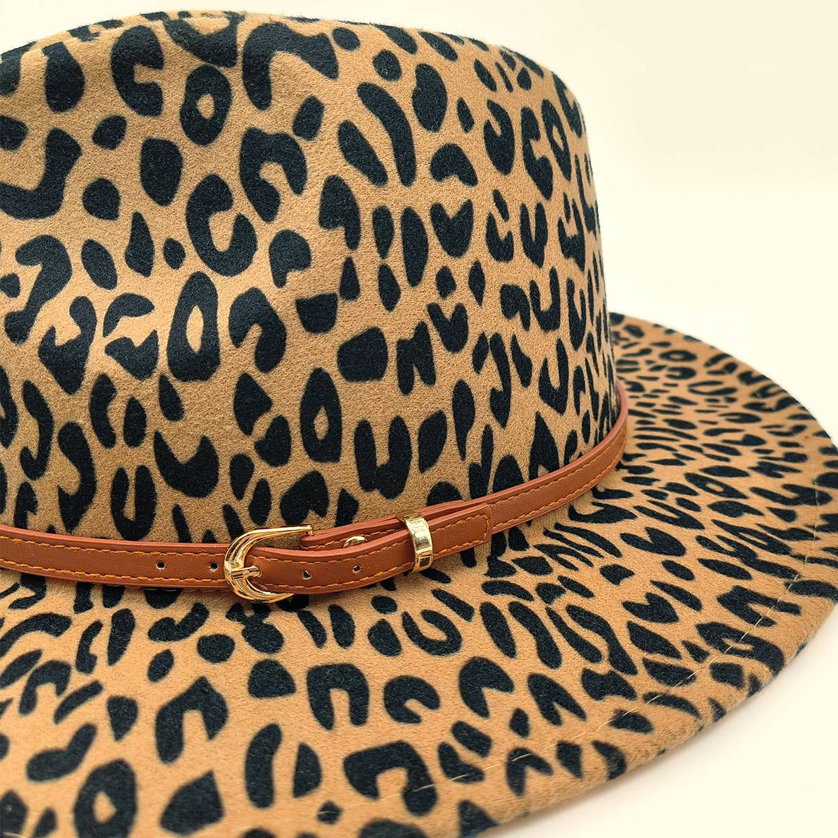 ACCITY - Wholesale Fedora - Women's - WOMEN WARM AND SIMPLE LEOPARD PANAMA HAT_CWAH07049