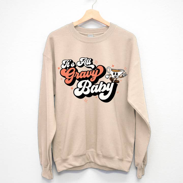 Chandail de Thanksgiving It's All Gravy Baby pour femme pour la vente par Nobullwoman Apparel