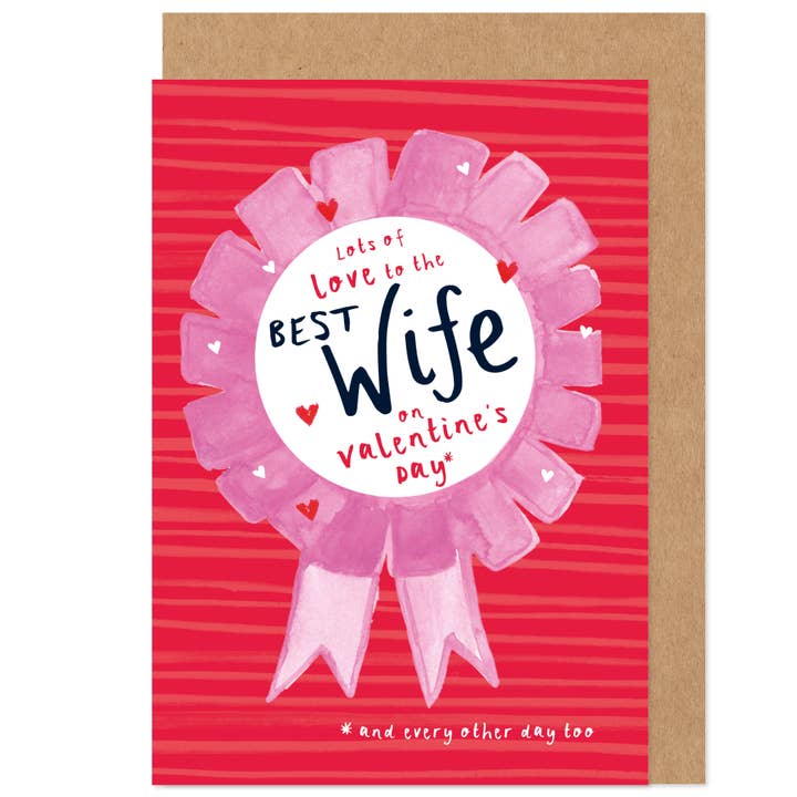 Carte de Saint-Valentin pour épouse Rosette pour la vente par Bow & Bell