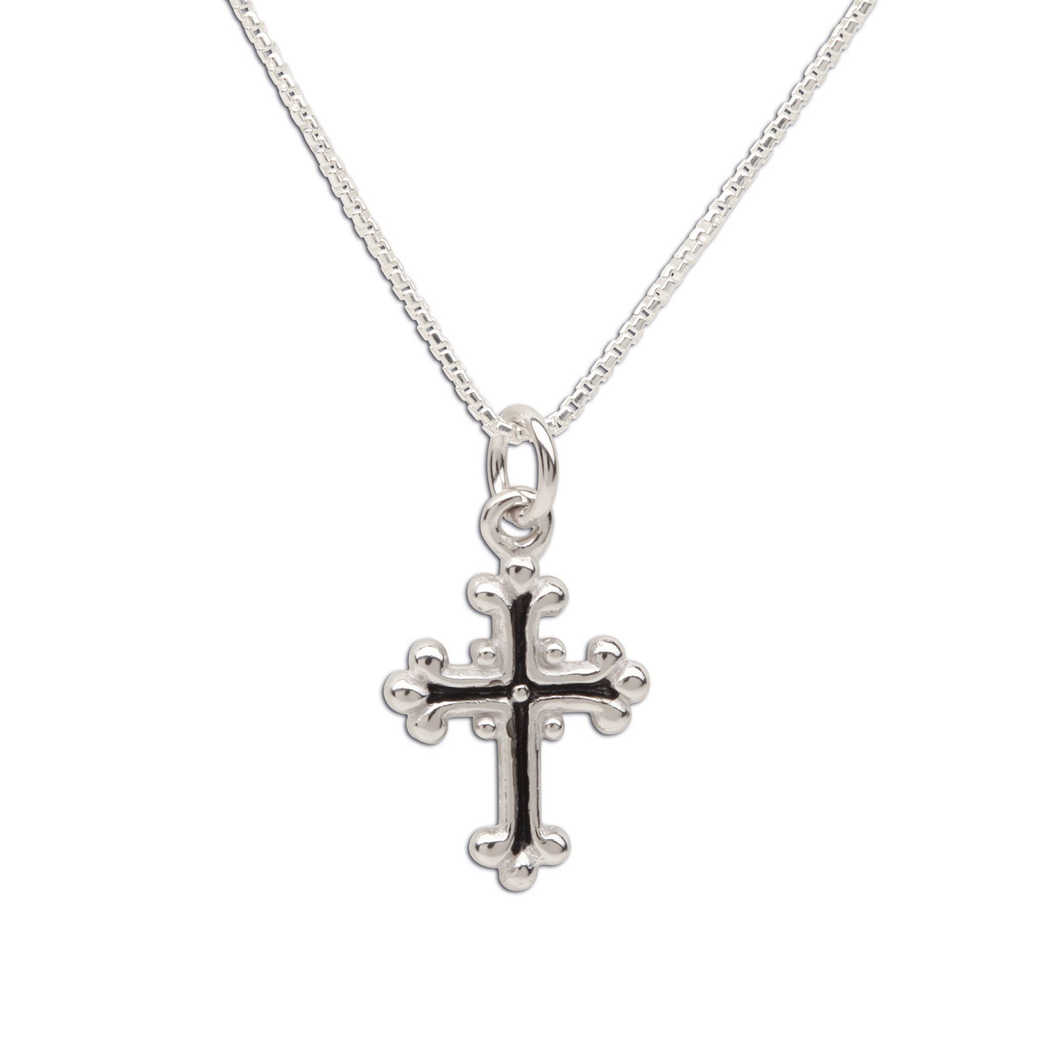 Cherished Moments - Wholesale Kids Necklace - Kids - Girls Sterling Silver Scrolled Cross Necklace for Communion2