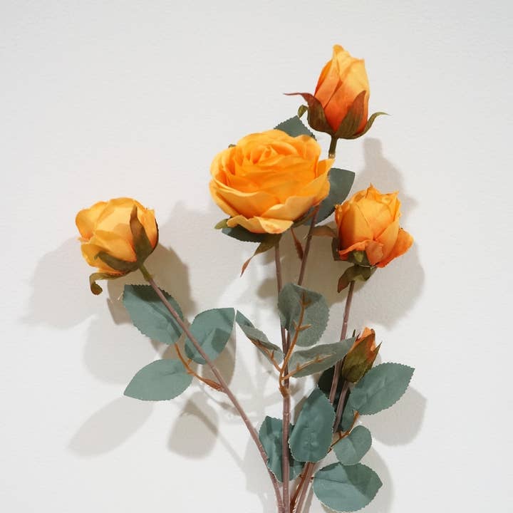 25" Silk Rose Flower Single Spray Início/Decoração de Casamento Laranja por atacado de Sweet Home Deco