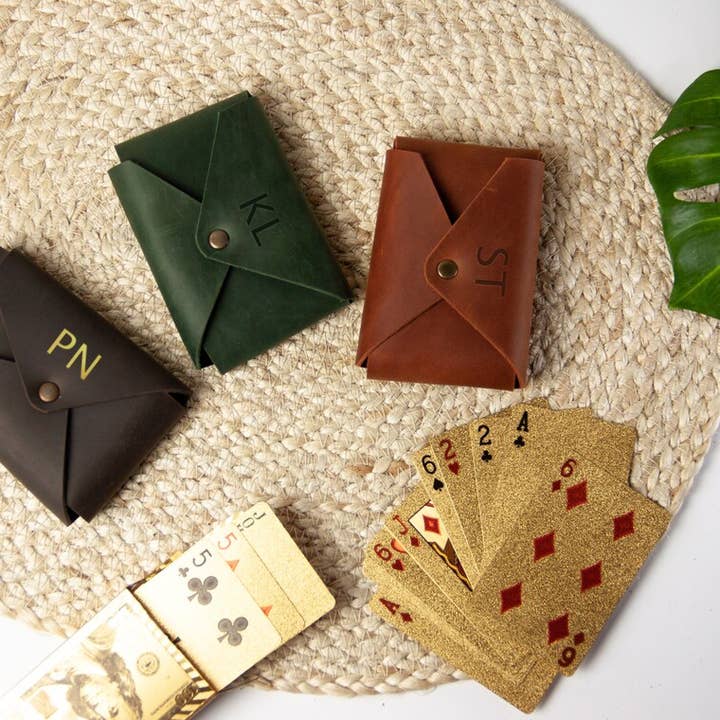 Estuche para cartas de juego de cuero para venta al por mayor de Pikore