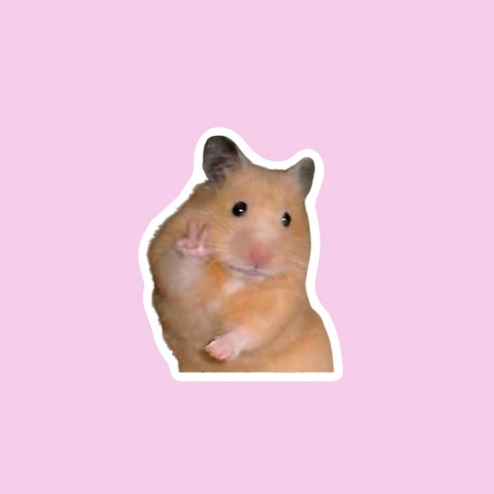 Hilarious Humanitarian - Wholesale Sticker - Peace Sign Hamster Sticker2
