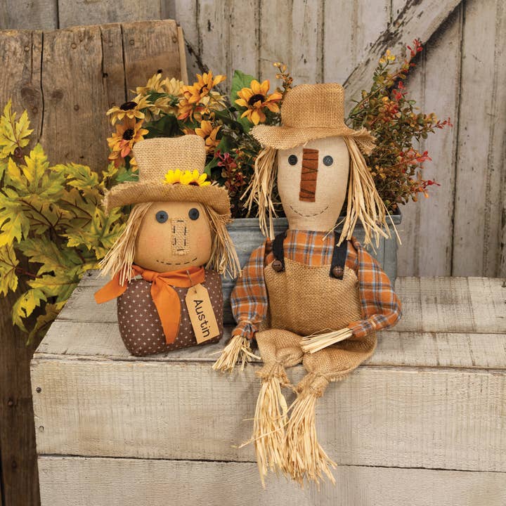 The Hearthside Collection - Wholesale Decorative Tabletop Object - Stuffed Austin Scarecrow Sitter2