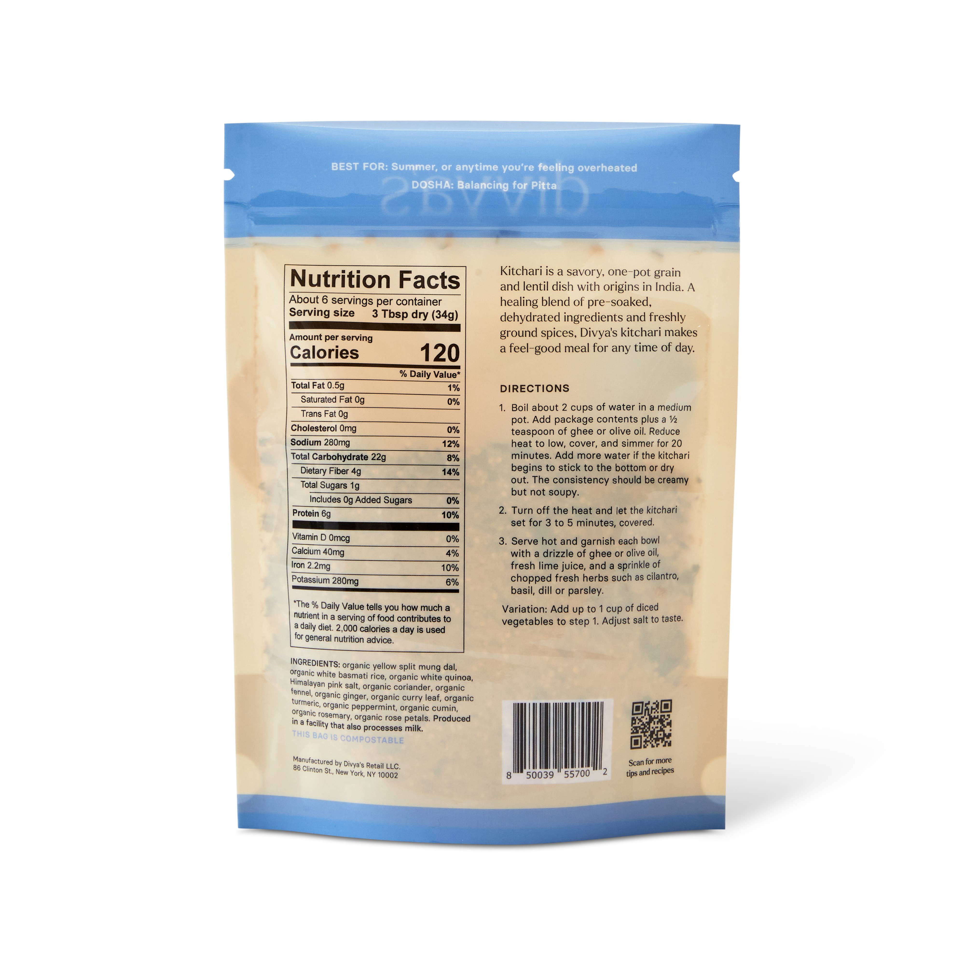 Divya's – Großhandel Vollkorn – Soothing Kitchari — Familiengröße1