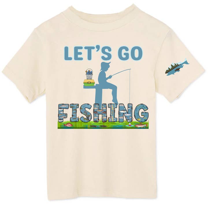 Let's Go Fishing Toddler Boys Graphic Tee 2T-5T for wholesale by May & Gray