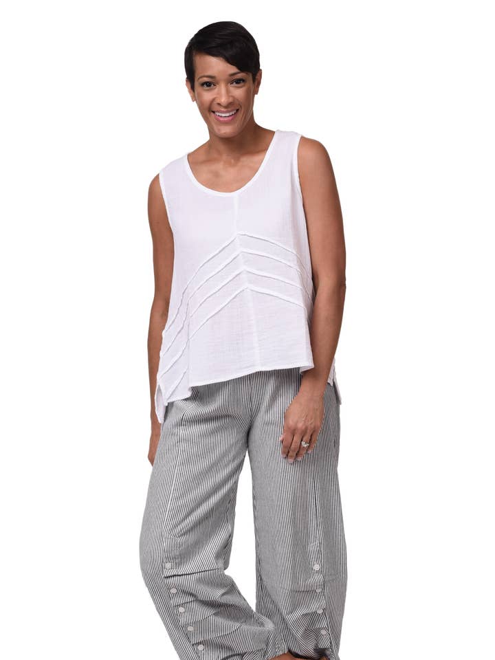 Pantalon CV21 Scooter en rayure ticking*** pour la vente par Tulip Clothing