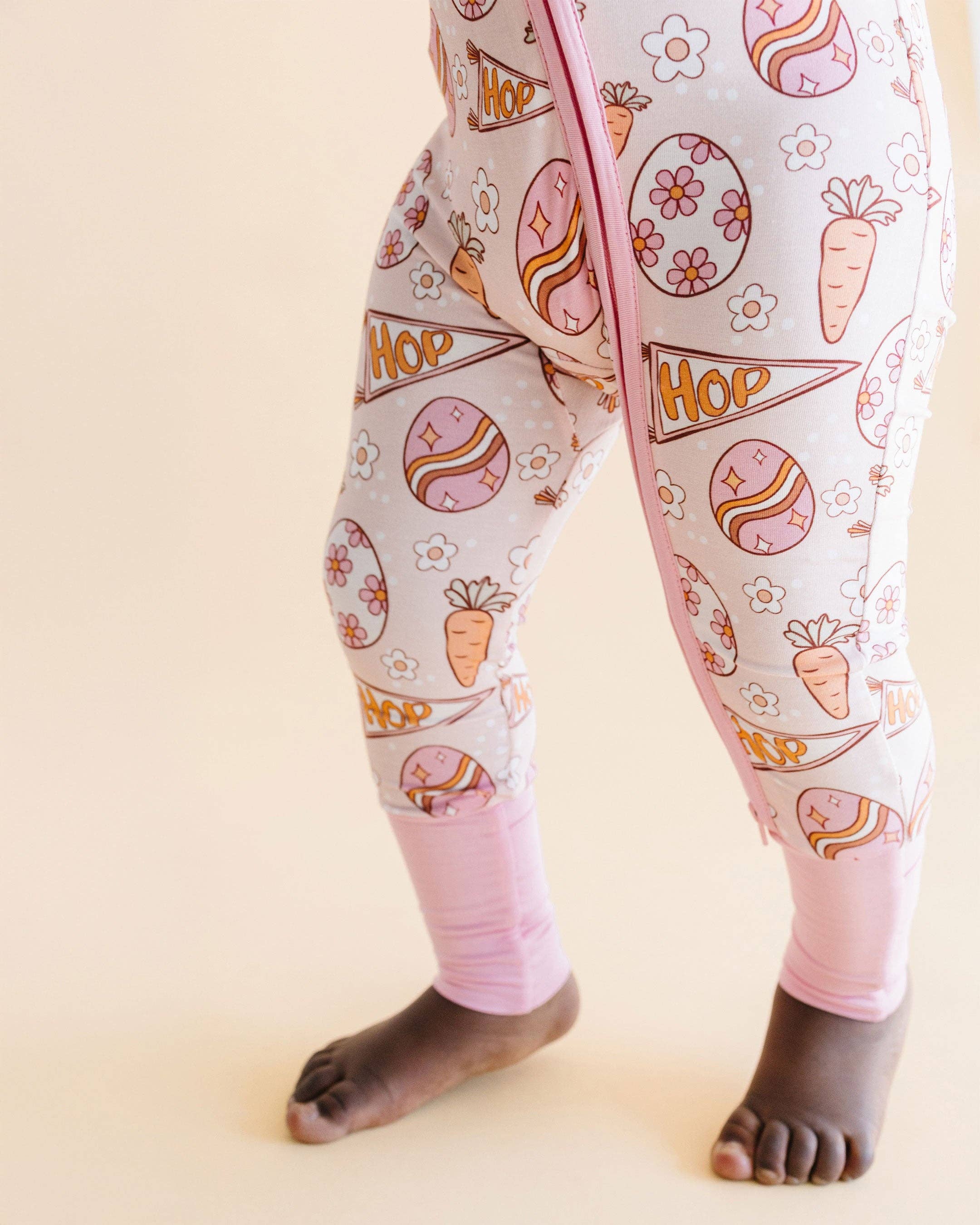 Lucky Panda Kids - Wholesale Top & Pant Set - Baby - Bamboo Baby Zip Romper | Easter Hop11