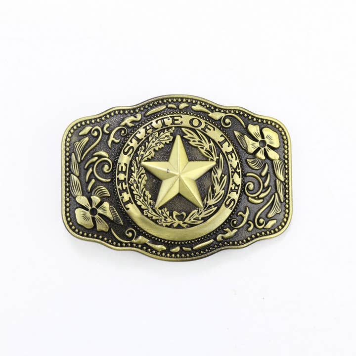 ACCITY - Wholesale Belt Buckle - Unisex - TEXAS PENTAGRAM VINTAGE BELT BUCKLE_CWABE04312