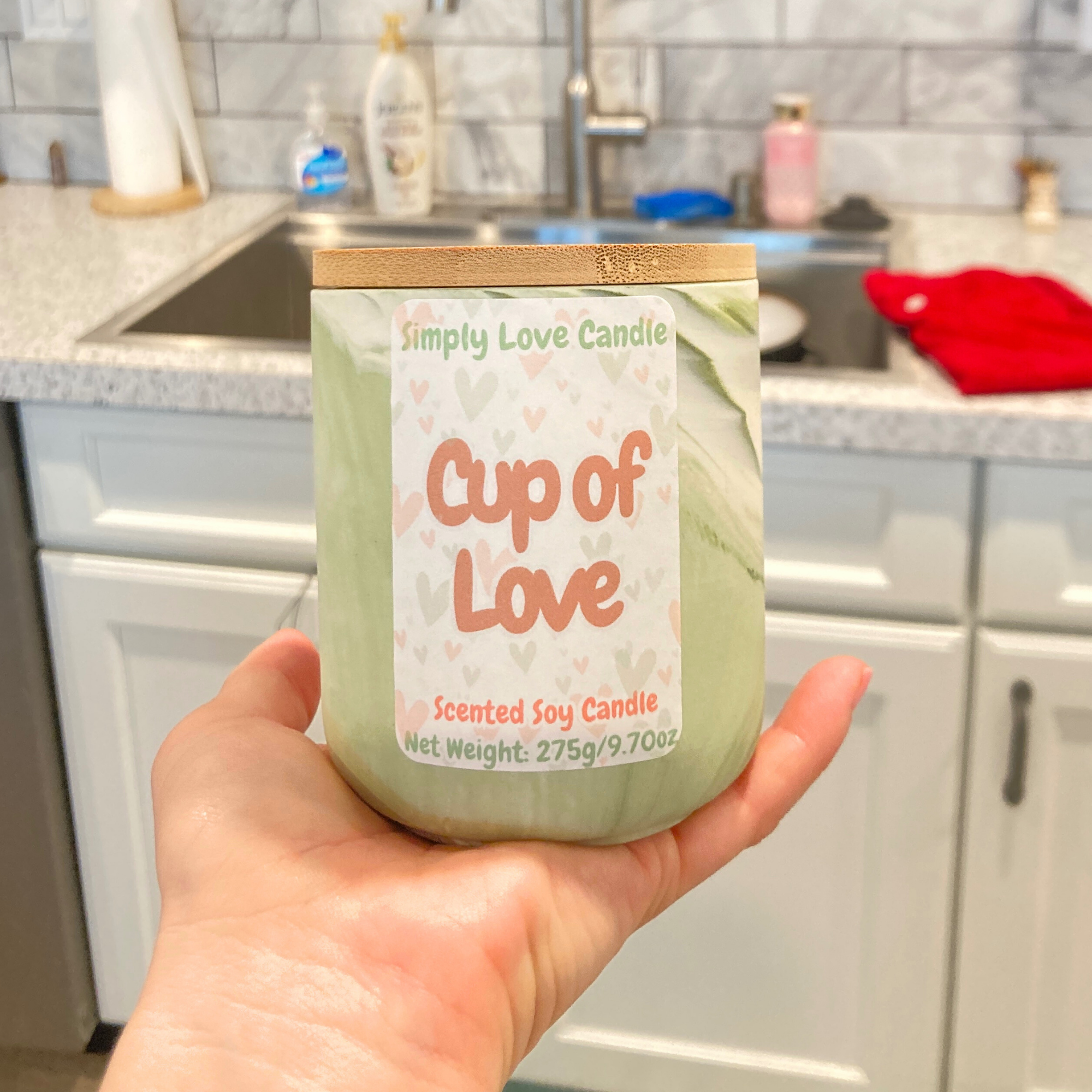 Simply Love Candle - Wholesale Jar/Filled Candle - Coffee Scented 10 oz Soy Ceramic Candle 7