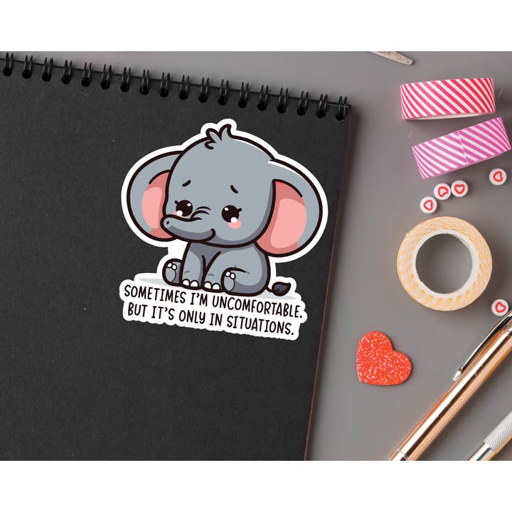 FunUsual Suspects - Wholesale Sticker - Uncomforable Elephant Sticker