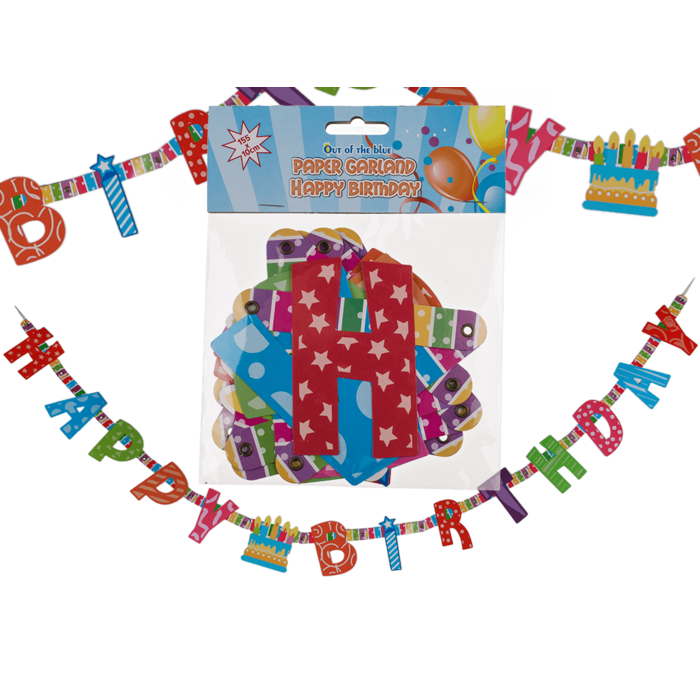 Out of the blue KG - Wholesale Bunting/Garland - Paper Garland, Happy Birthday,0