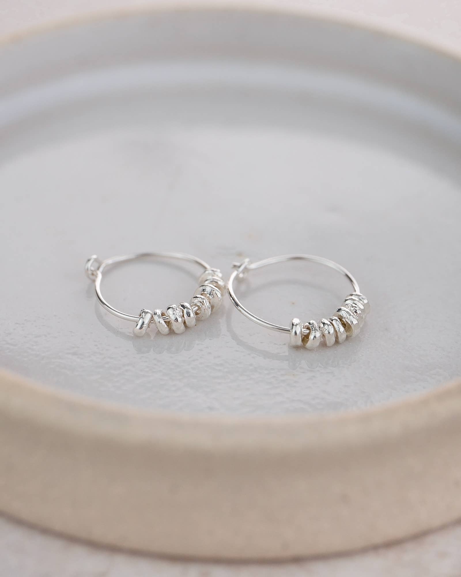 Lucy Kemp Jewellery – wholesale Hoop earrings – Sterling Silver Nugget Hoops2