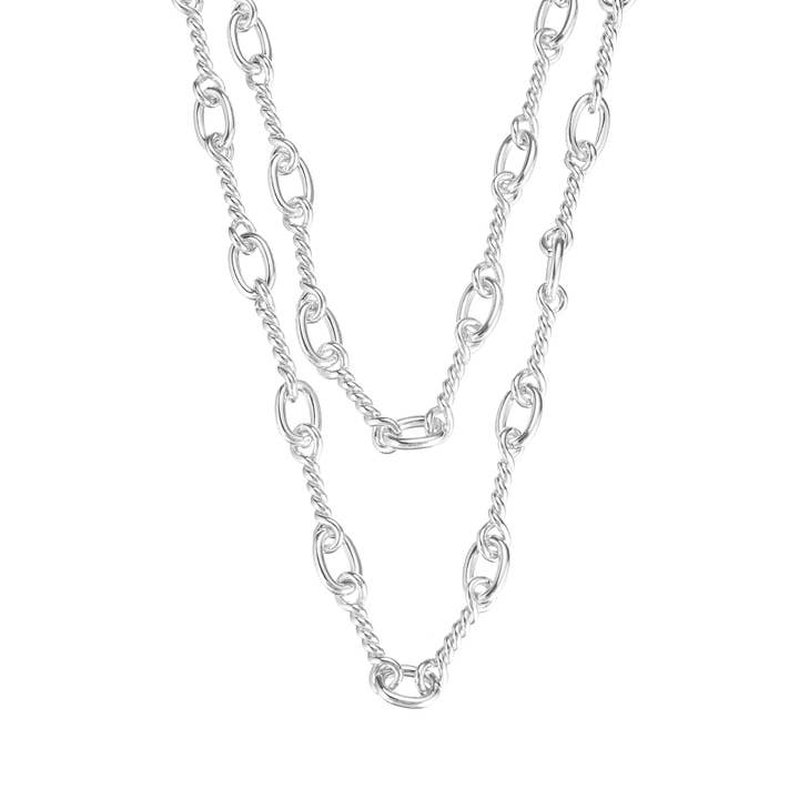 She's Spicy Chain Link Necklace in Silver for wholesale on Faire