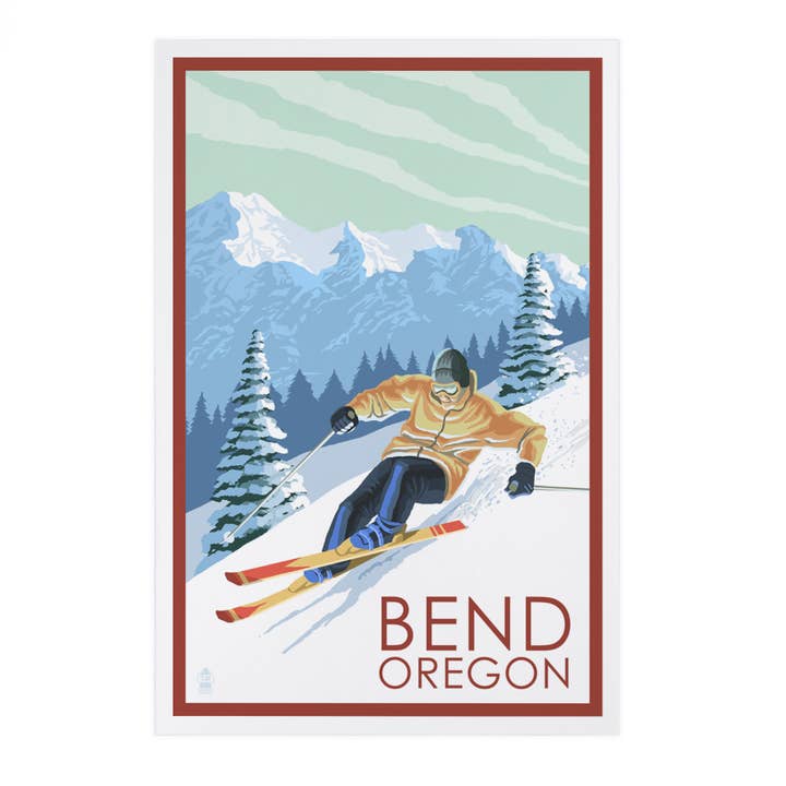 CARTOLINE PREMIUM Bend, Oregon, Downhill Snow Scier per la vendita all'ingrosso da parte di Lantern Press