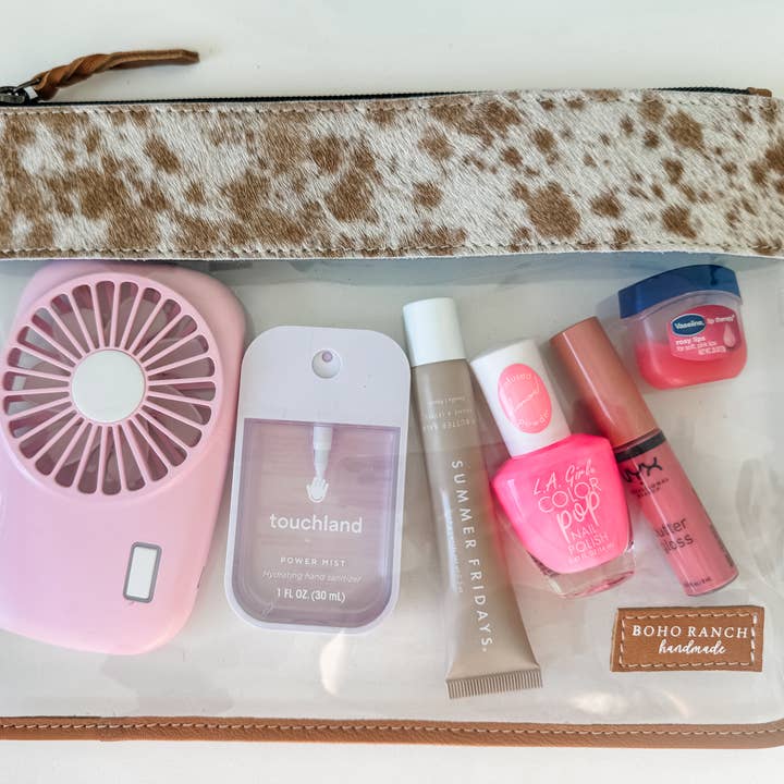 Cowhide Clear Toiletry Makeup Bag, organizer, Travel and other Purchase Wholesale must have. Free Returns & Net 60 Terms on Faire trending on Faire.