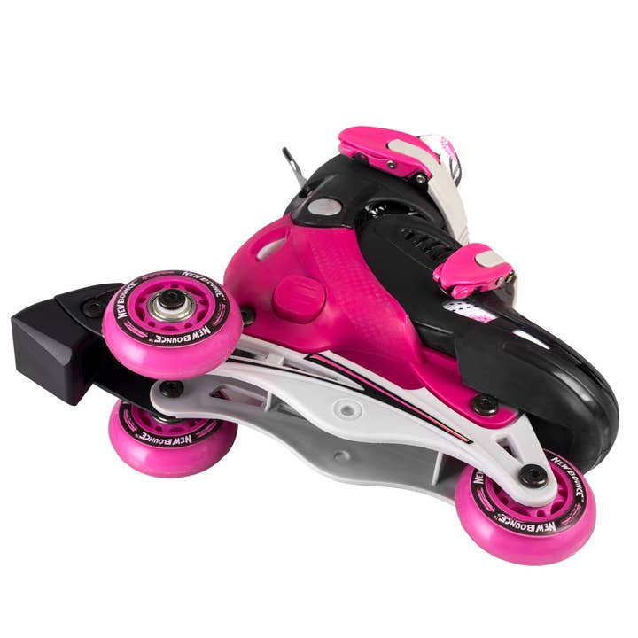 New Bounce - Wholesale Sporting Accessories - Adjustable Inline Roller/Tri Skates - Size J8-J11 - Pink