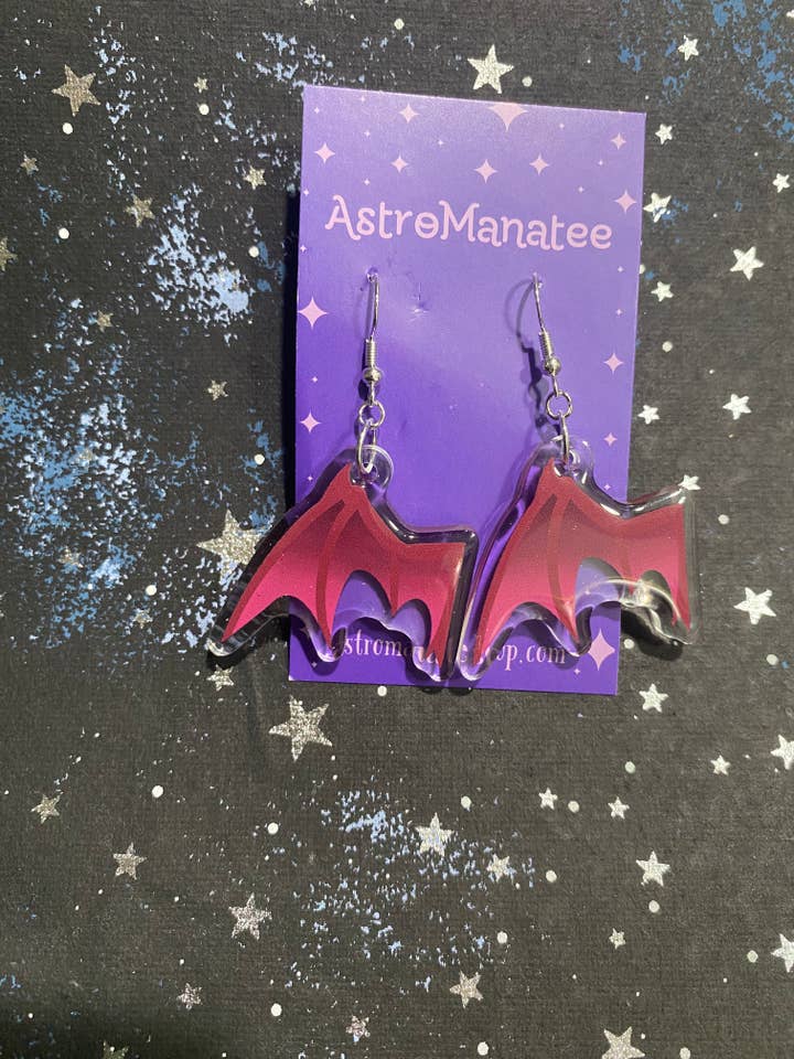 Pendientes de dragón/murciélago//Joyas Ren Faire//Cottagecore para venta al por mayor de AstroManatee Shop