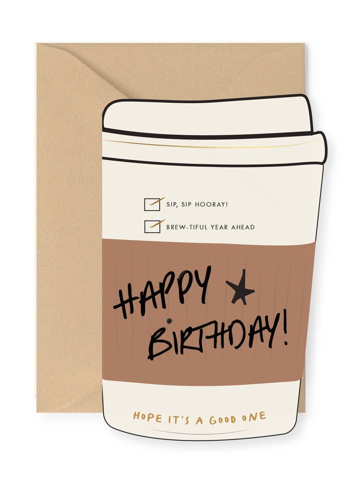 Geburtstags-Kaffeetasse Stanz-Grußkarte für den Großhandel von Ginger P. Designs