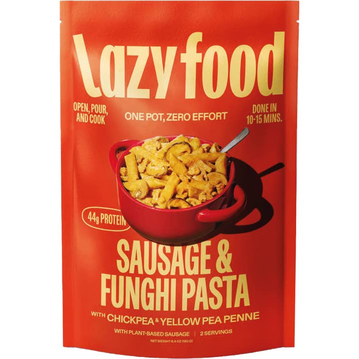 Lazy Food Co - Wholesale Pasta - 44g Protein Pasta Dinner | Sausage & Mushroom