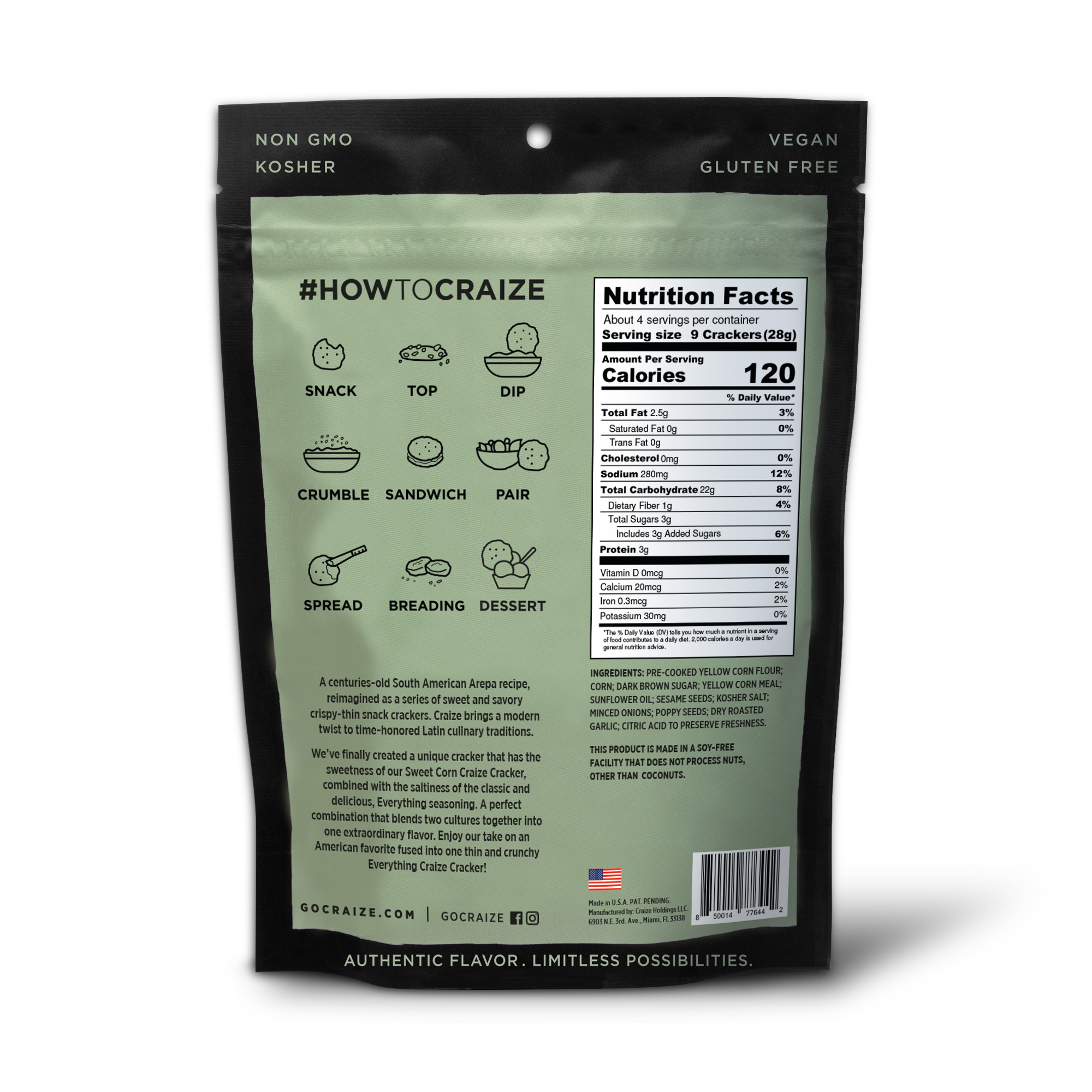 Craize Snacks, INC - Wholesale Crackers - Everything Toasted Corn Crackers 4oz1