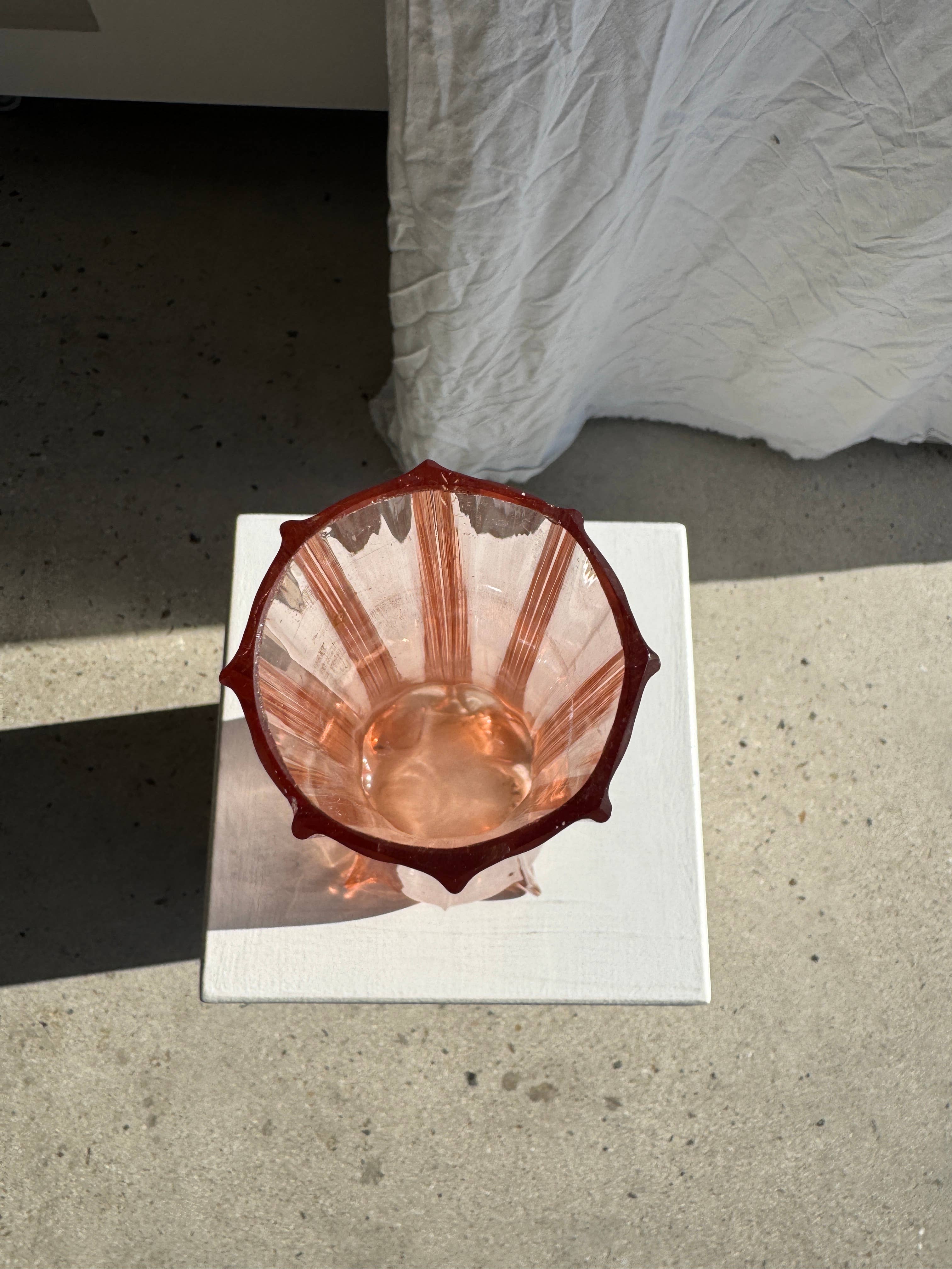 Large pink glass soliflore vase H37 D18A for wholesale on Faire5