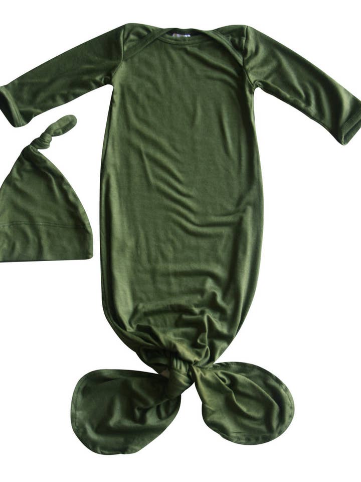 Rocket Bug - Wholesale Babygown Set - Baby - Silky Knotted Baby Gown with Knotted Hat - Infant Sleeper9