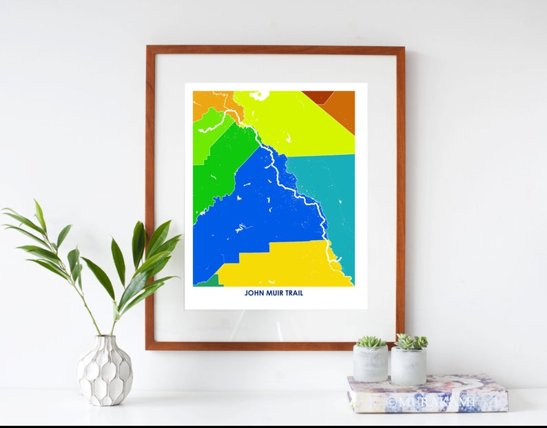 Juanita's Adventures - Wholesale Map - Juanitas John Muir Trail in California Map Print3