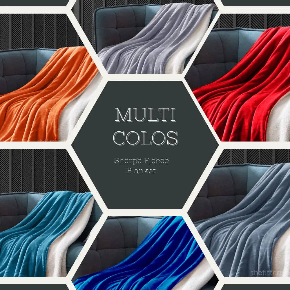 The Fitted Sheets – wholesale Throw blanket – Red Sherpa Fleece throw – Soft Fleece Meets Plush Sherpa3