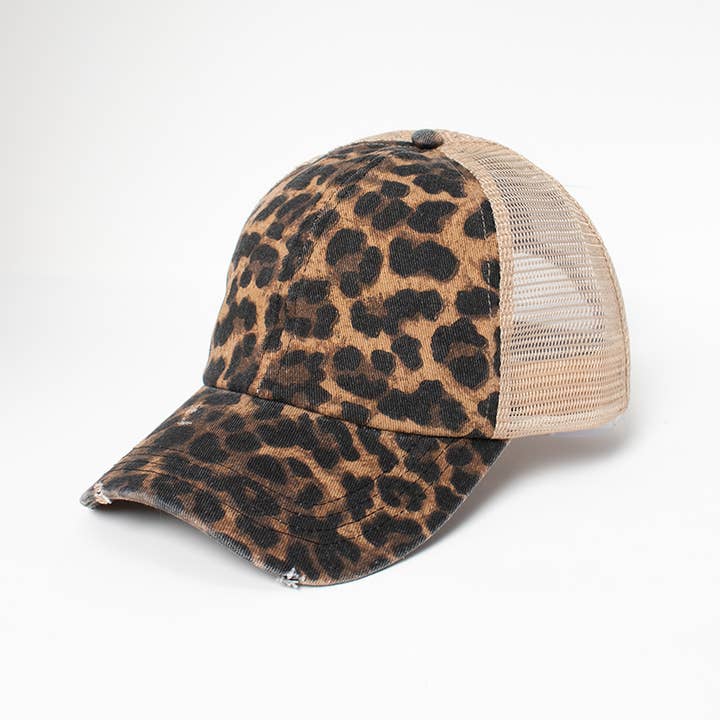 David And Young - Wholesale Trucker Hat - Women's - Leopard print baseball cap with mesh back2