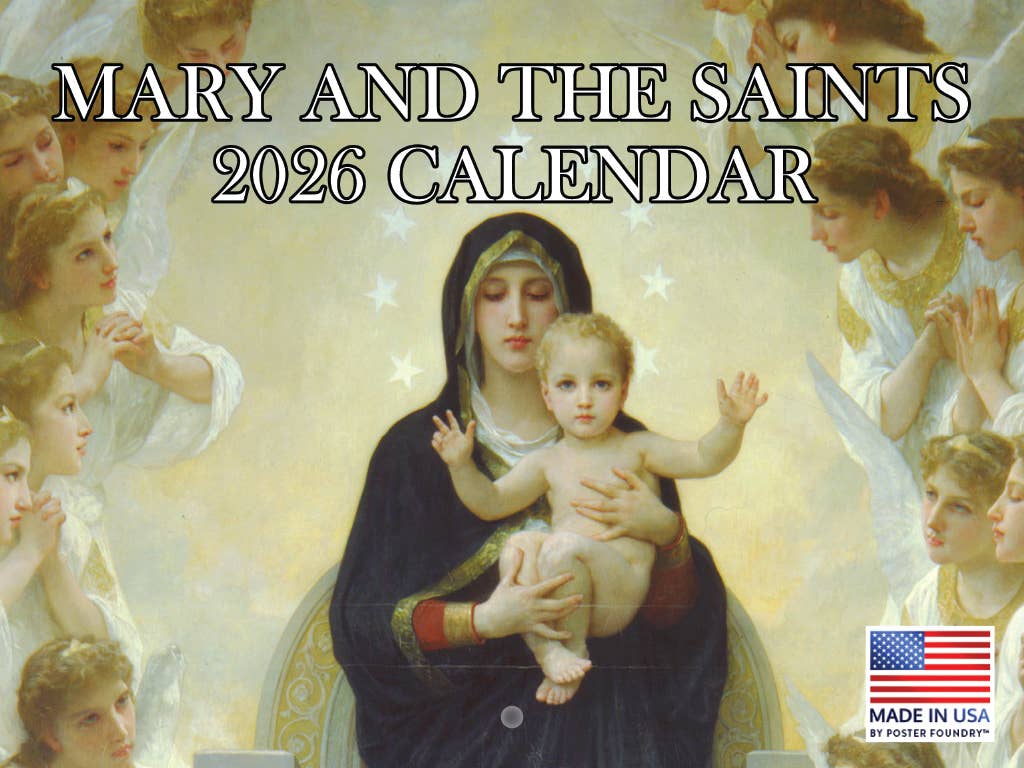Multi Color Mary And The Saints Catholic Calendar 2026 Religious Monthly Wall Calender 12 Month | American Made In The USA for wholesale on Faire0