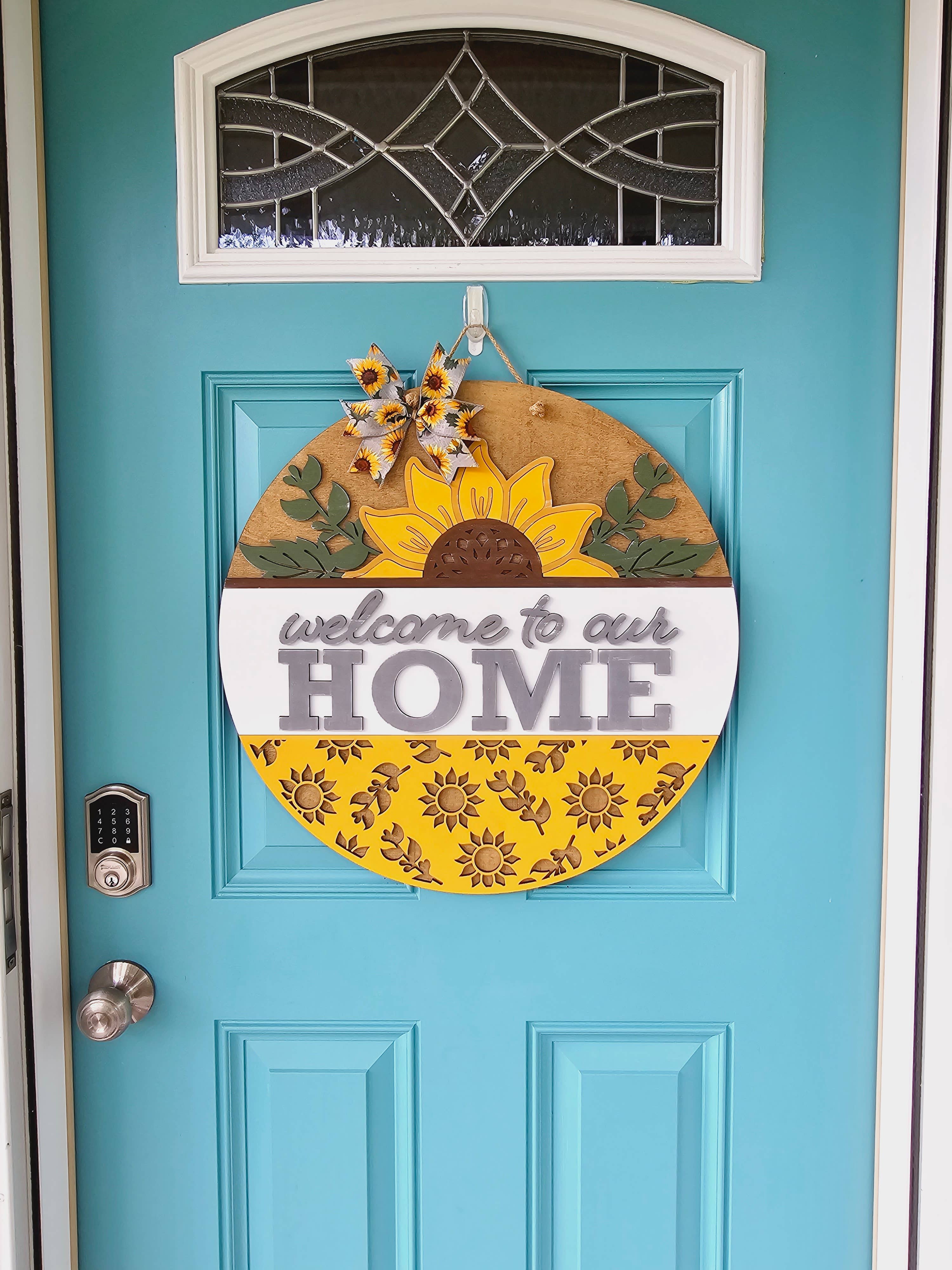 Teal Moon Creations - Wholesale DIY Craft Kit - DIY Welcome to Our Home Sunflower Door Hanger3